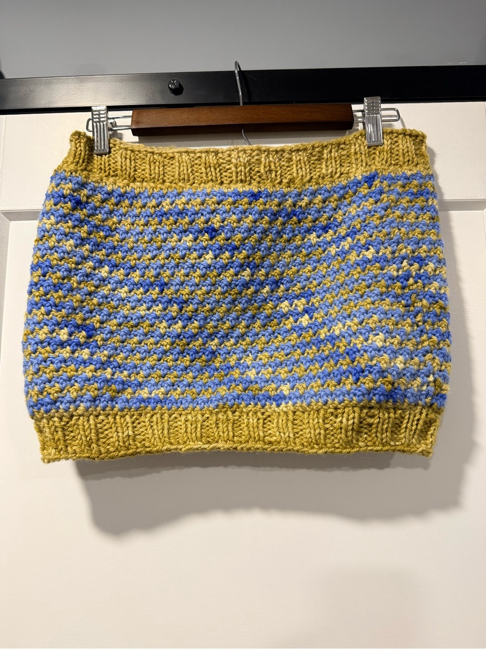 Boho Hand-Knit Periwinkle & Chartreuse Handmade Crochet Tube Top